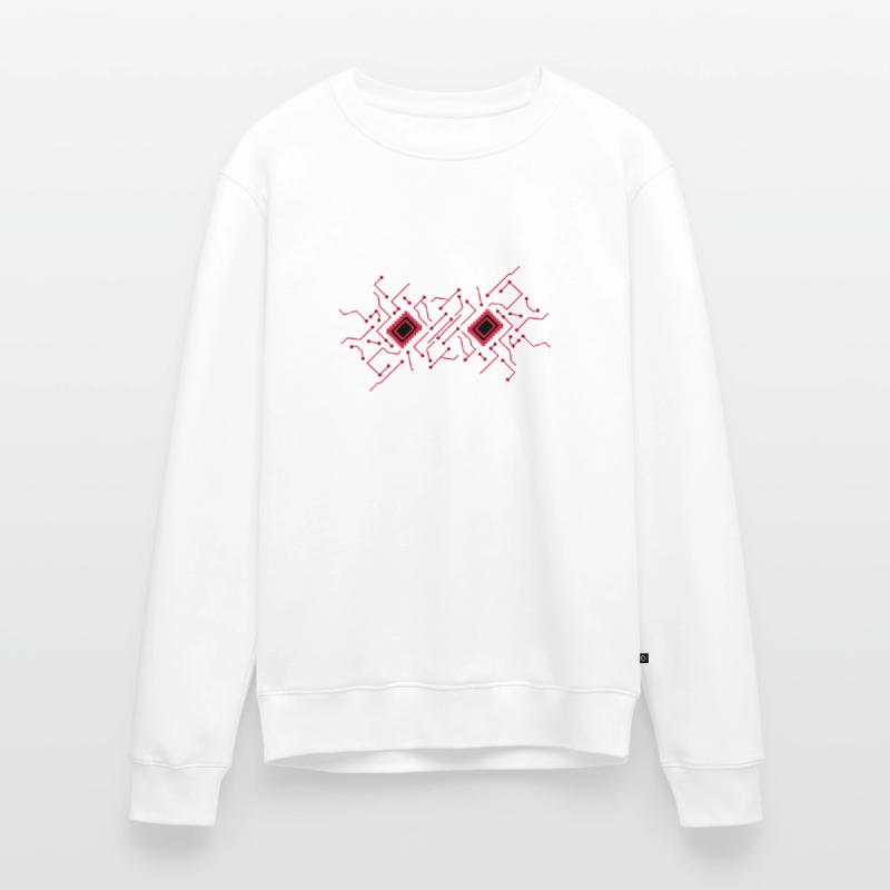 circuitry technology lines microchip disk pattern Men's Premium Organic Jumper