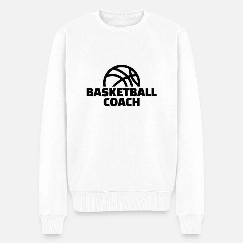 Basketball coach - Pull Premium bio Homme - blanc