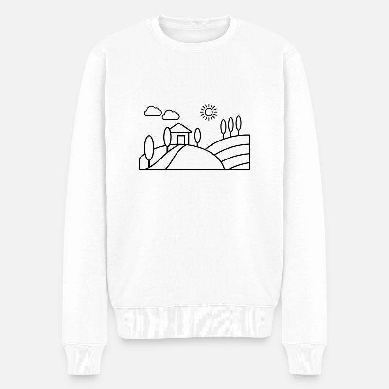 Paysage toscan - Pull Premium bio Homme - blanc