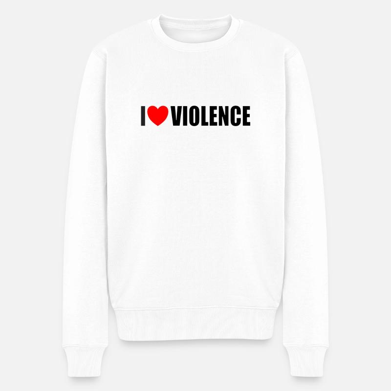 J'aime la violence - Pull Premium bio Homme - blanc