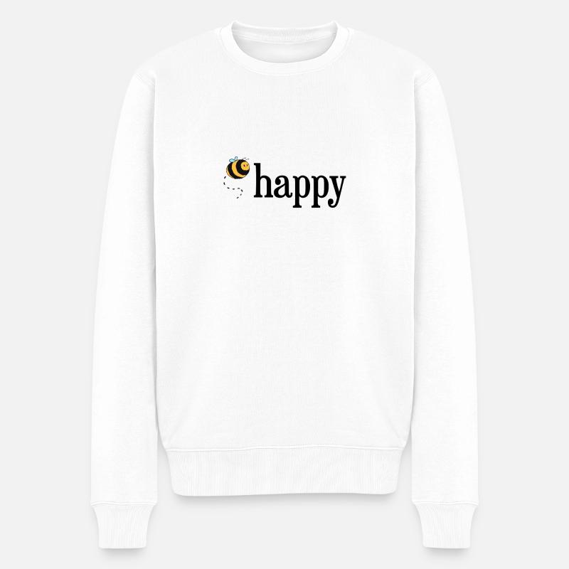 Abeille heureuse! - Pull Premium bio Homme - blanc