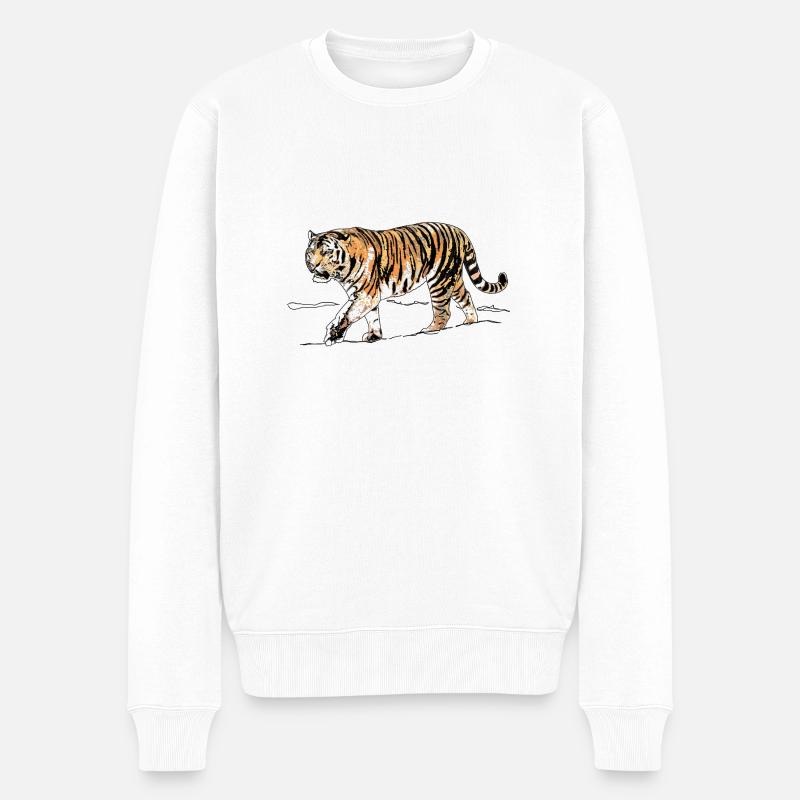 tigre - Pull Premium bio Homme - blanc