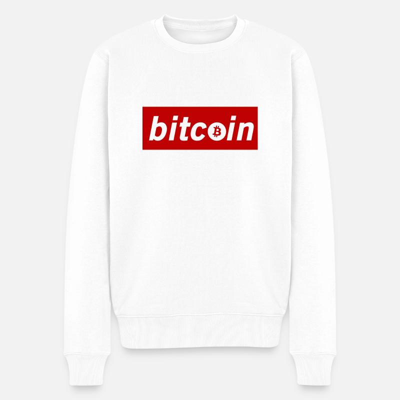 bitcoin - Bitcoin Logo Rouge - Pull Premium bio Homme - blanc