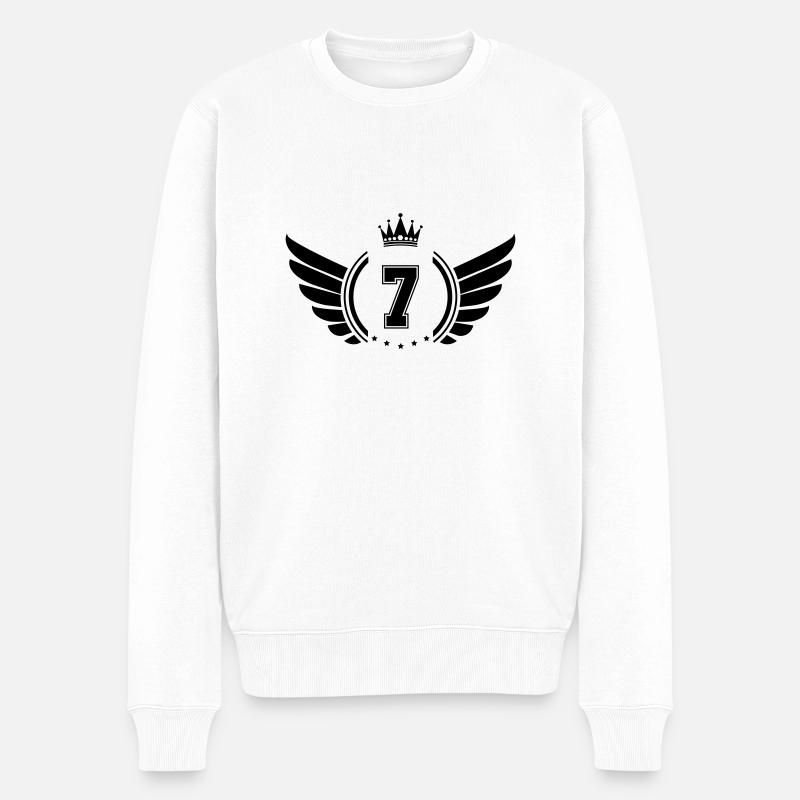 Wappen 7 - Männer Premium Bio Pullover - Weiß