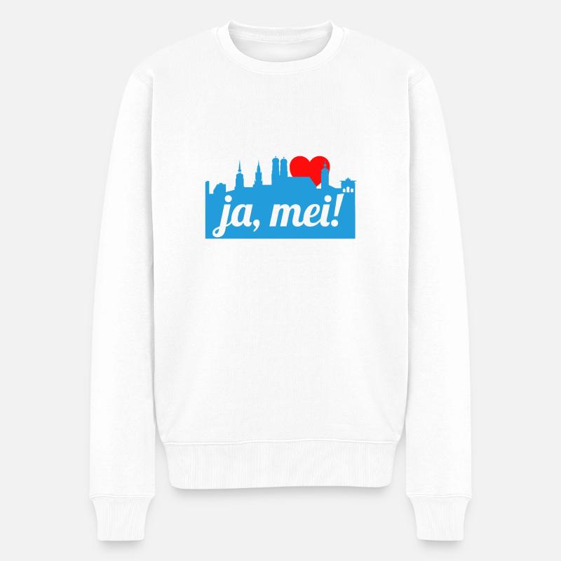 Ja mei! - Männer Premium Bio Pullover - Weiß