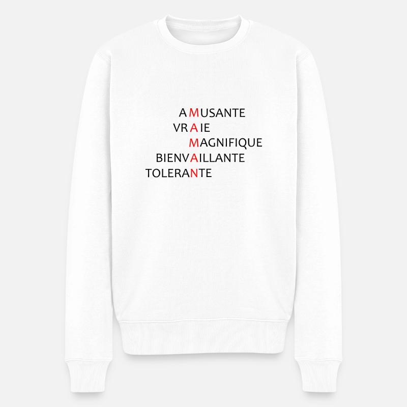 scrabble mots croisés maman - Pull Premium bio Homme - blanc