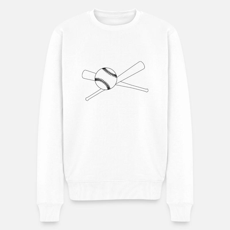 Baseball et 2 battes - Pull Premium bio Homme - blanc