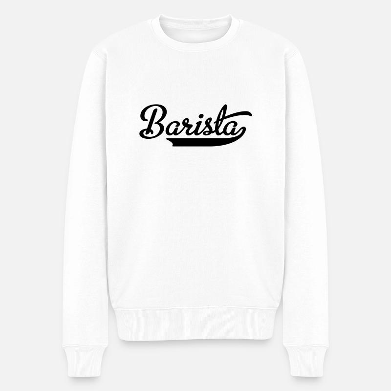 Barista - Männer Premium Bio Pullover - Weiß