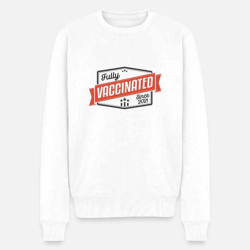 #Vaccinated - Männer Premium Bio Pullover - Weiß