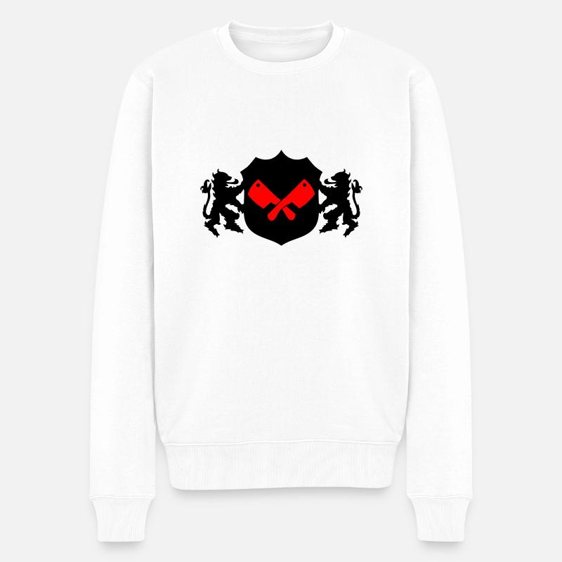 Metzger Wappen - Männer Premium Bio Pullover - Weiß