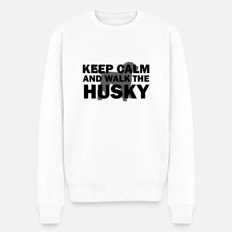Dog Hund - Männer Premium Bio Pullover - Weiß