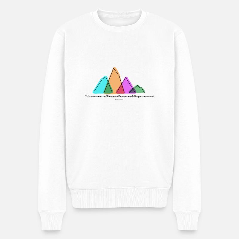 Mountains John Muir Wandern Berge - Männer Premium Bio Pullover - Weiß