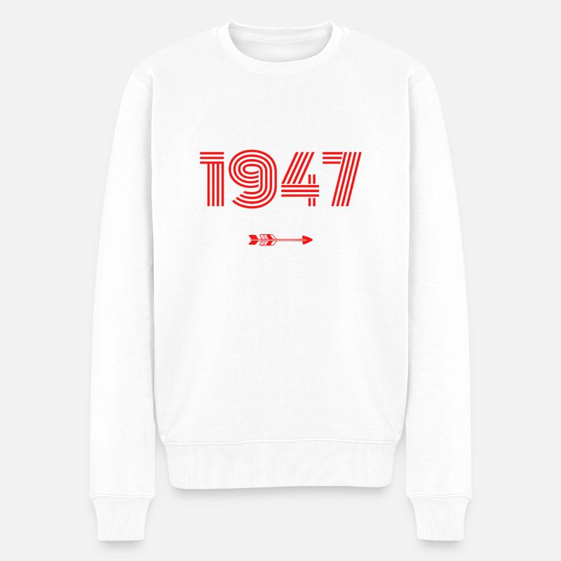 Né en 1947 - Pull Premium bio Homme - blanc