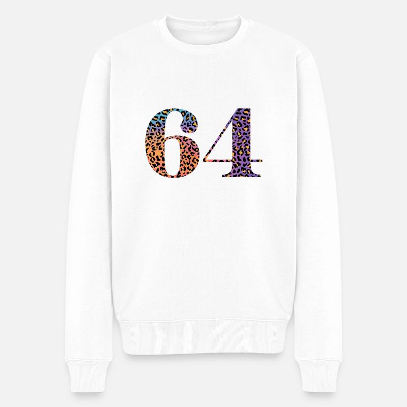 64e anniversaire léopard - Pull Premium bio Homme - blanc