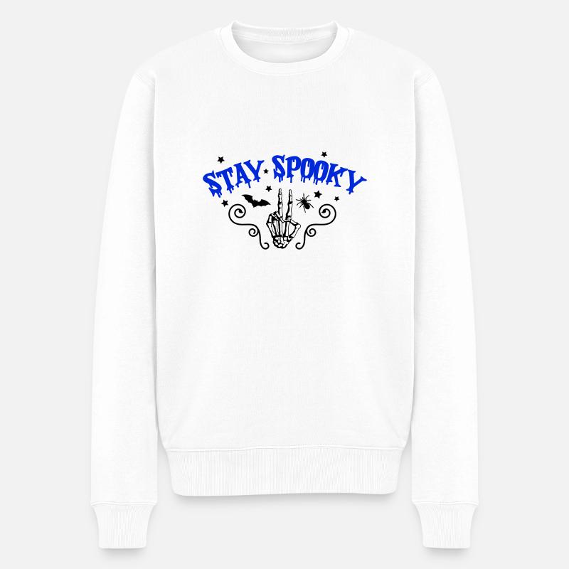 stay spooky - Männer Premium Bio Pullover - Weiß