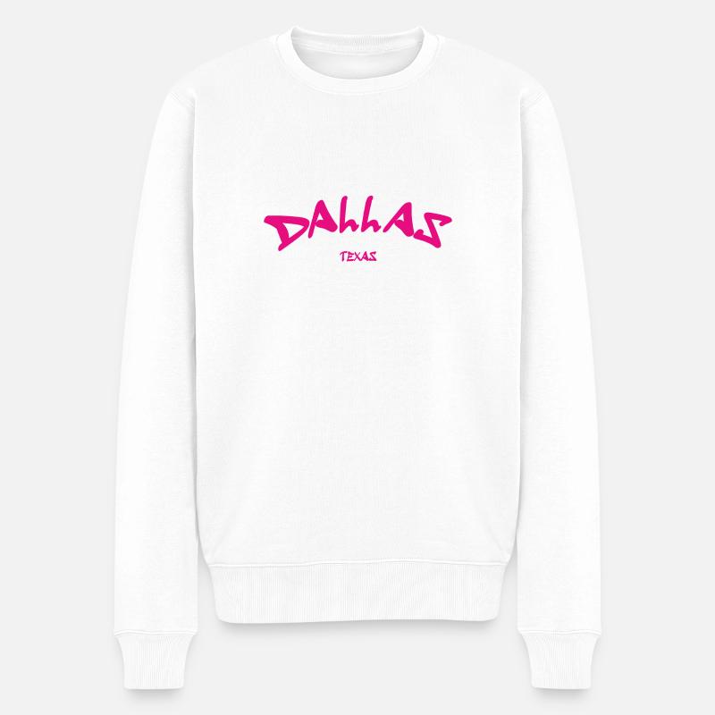 Dallas - Texas - États-Unis - Amérique - Pull Premium bio Homme - blanc