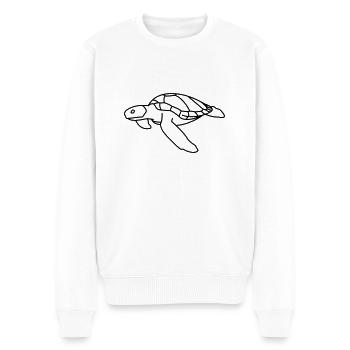 Meeresschildkröte - Männer Premium Bio Pullover - Weiß - Vorne - Thijin (182cm)