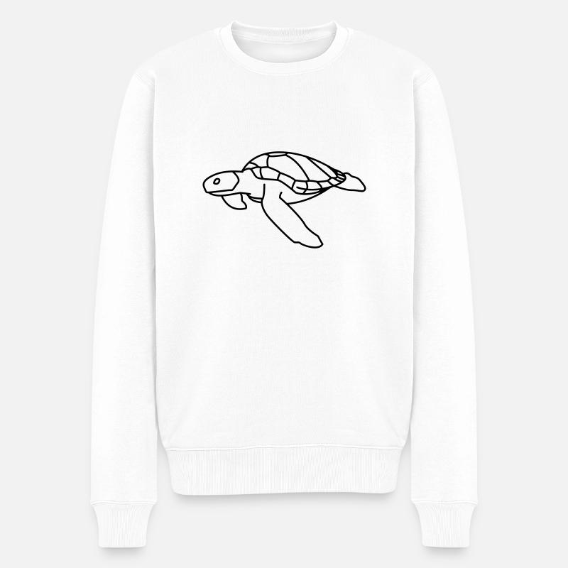 Tortue de mer - Pull Premium bio Homme - blanc