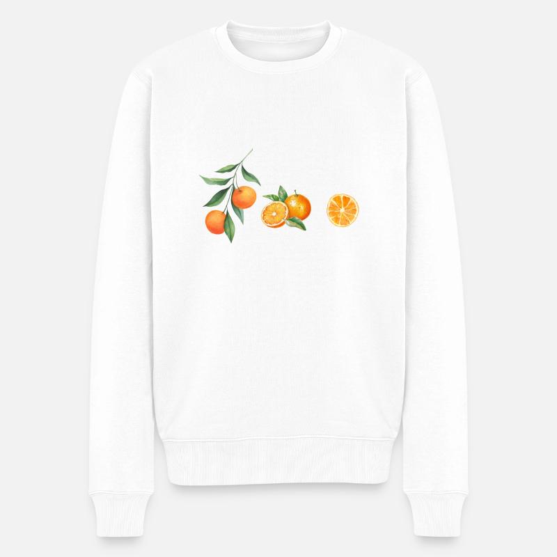 orange orange orange - Männer Premium Bio Pullover - Weiß