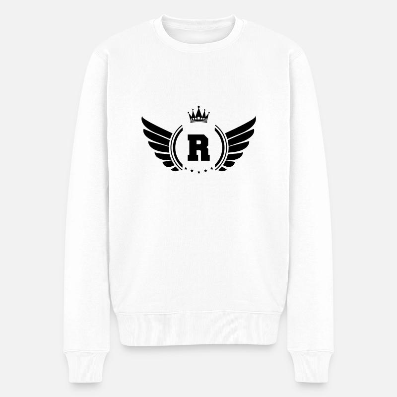 armoiries R - Pull Premium bio Homme - blanc