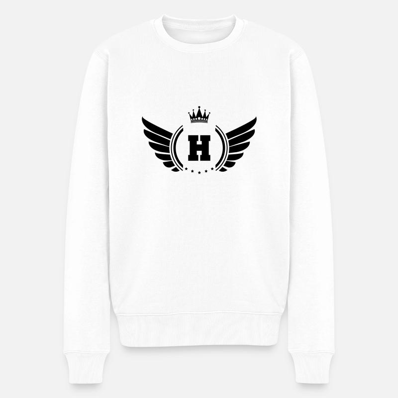 wappen h - Männer Premium Bio Pullover - Weiß