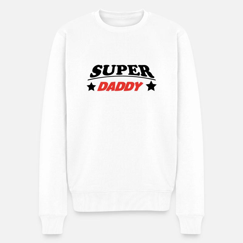 PAPA VATI DAD - Männer Premium Bio Pullover - Weiß