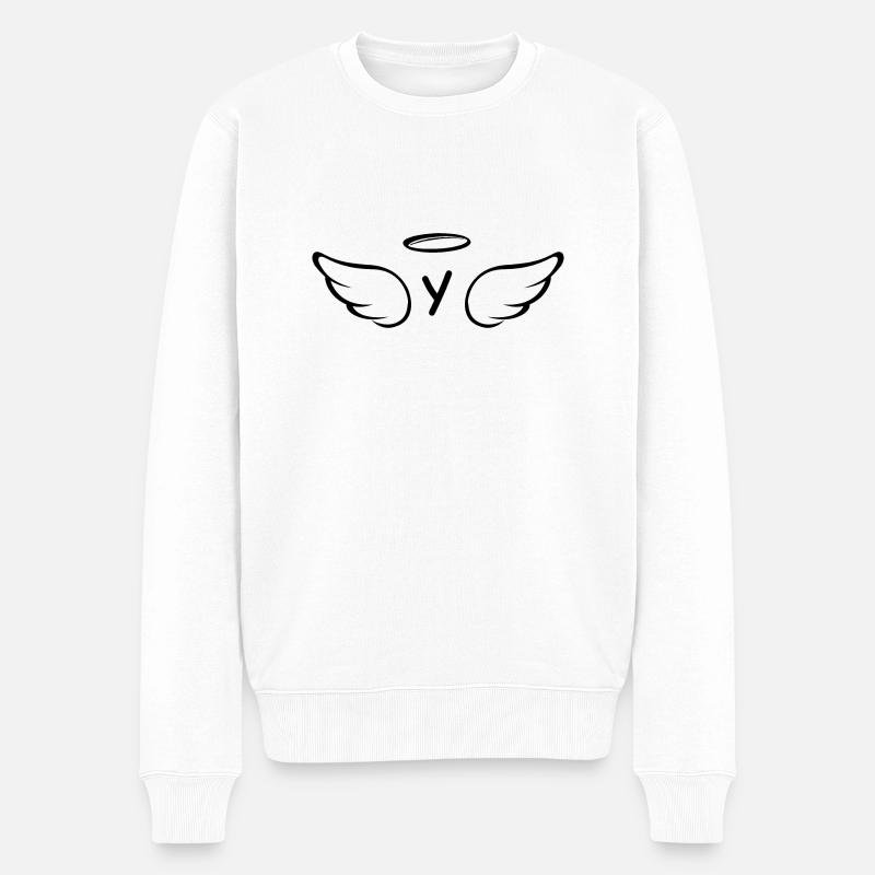 Lettre y ailes d’ange - Pull Premium bio Homme - blanc