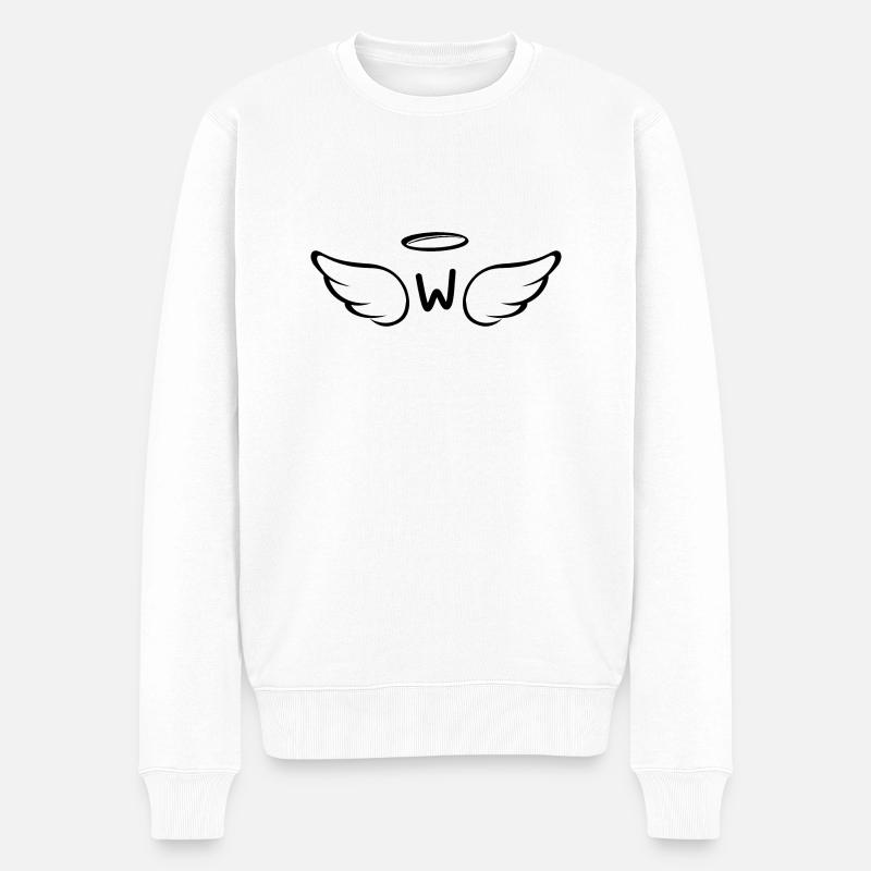 Lettre w ailes d’ange - Pull Premium bio Homme - blanc