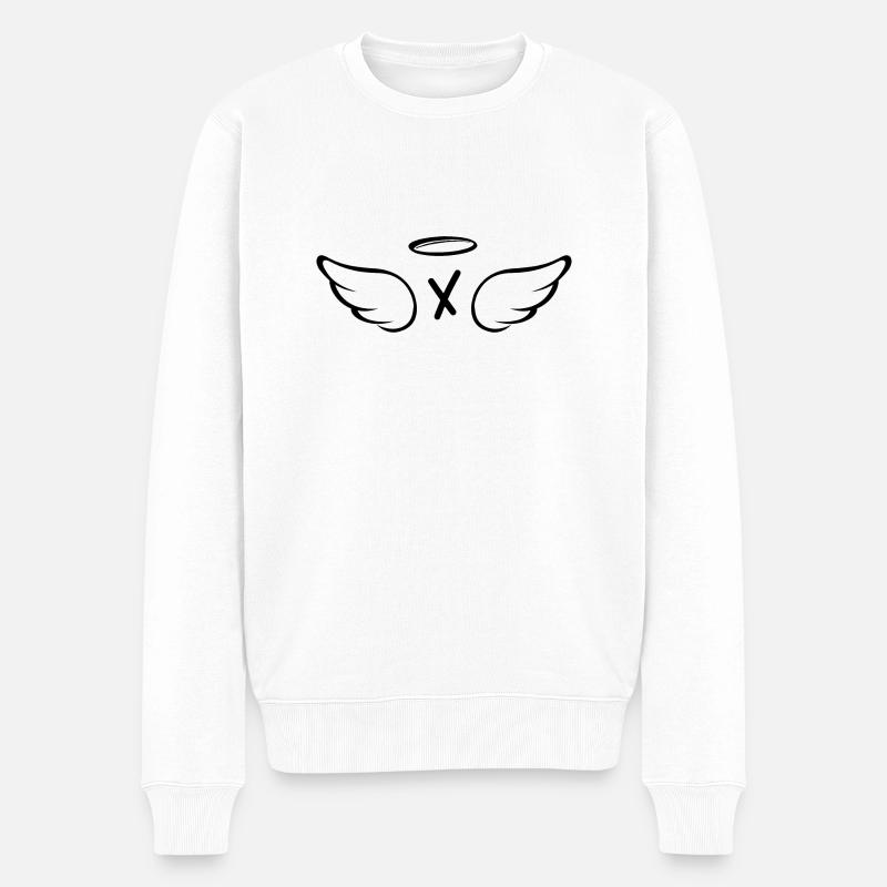 Buchstabe x Engelsflügel - Männer Premium Bio Pullover - Weiß