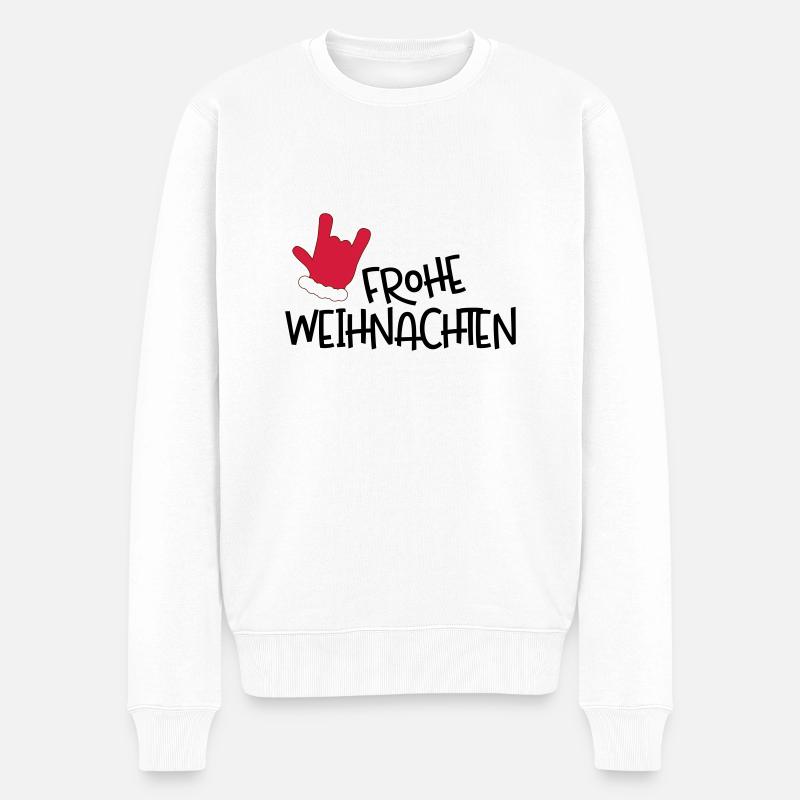 Frohe Weihnachten - Männer Premium Bio Pullover - Weiß