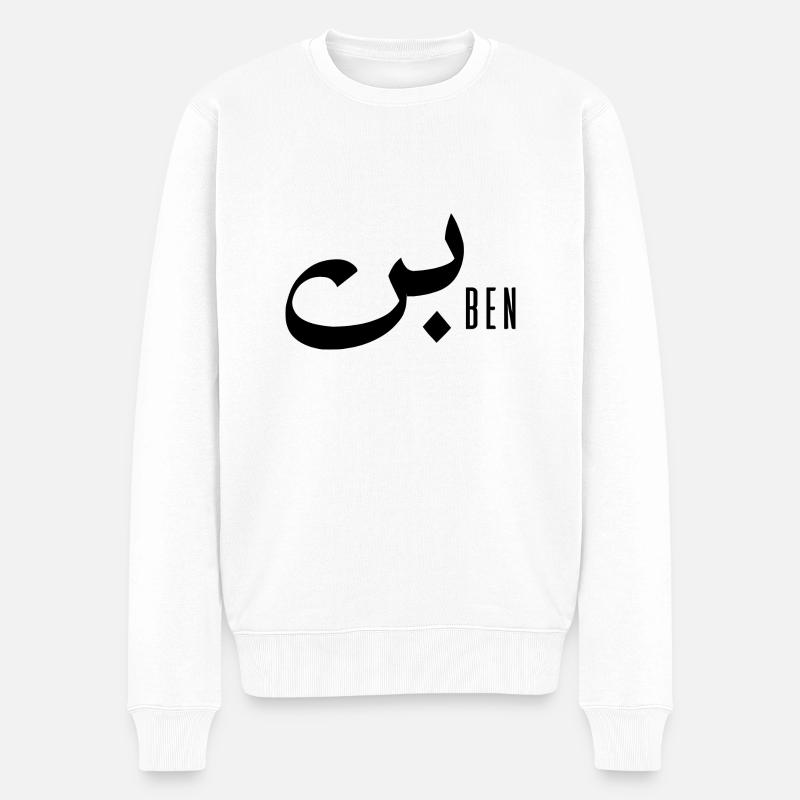 Ben-Name auf Arabisch - Männer Premium Bio Pullover - Weiß