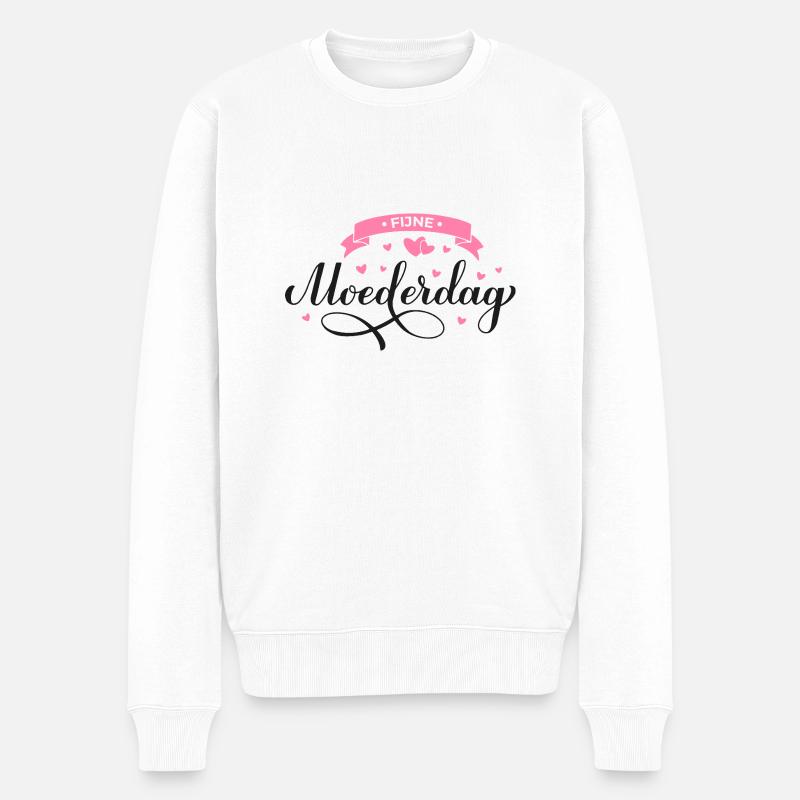Fijne Moederdag Motief - Männer Premium Bio Pullover - Weiß
