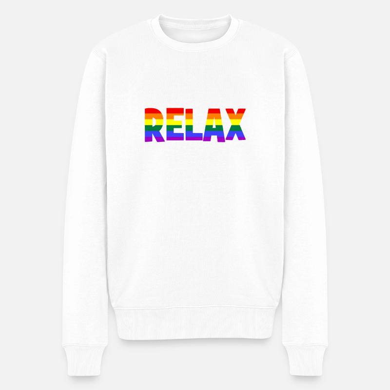 RELAX - Relax - Relax - chill - chill - Pull Premium bio Homme - blanc