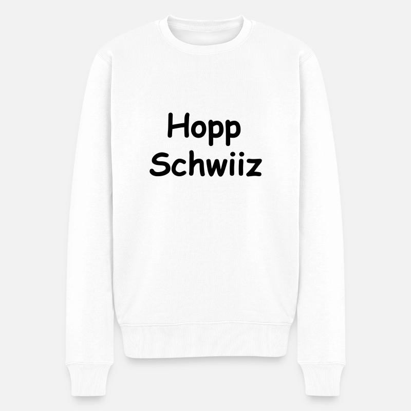 Hopp Schwiiz I - Männer Premium Bio Pullover - Weiß