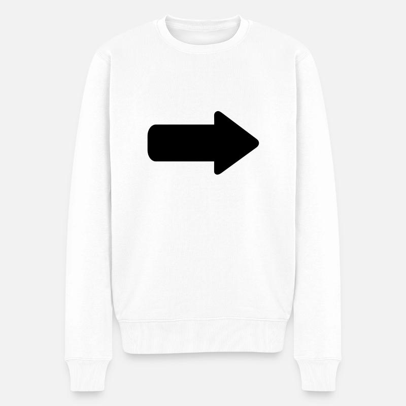 Pfeil - Männer Premium Bio Pullover - Weiß