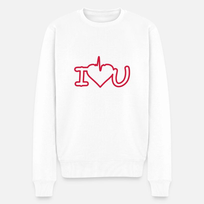 i love you - Männer Premium Bio Pullover - Weiß