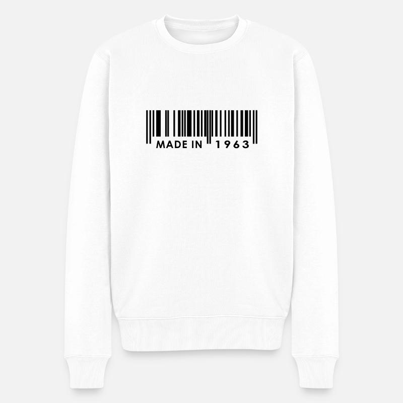 Geburtstag 1963 - Männer Premium Bio Pullover - Weiß