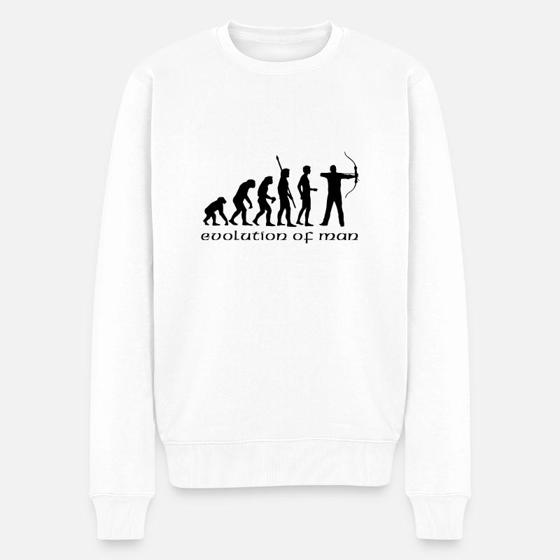 evolution_bogenschiessen_b - Men's Premium Organic Jumper - white