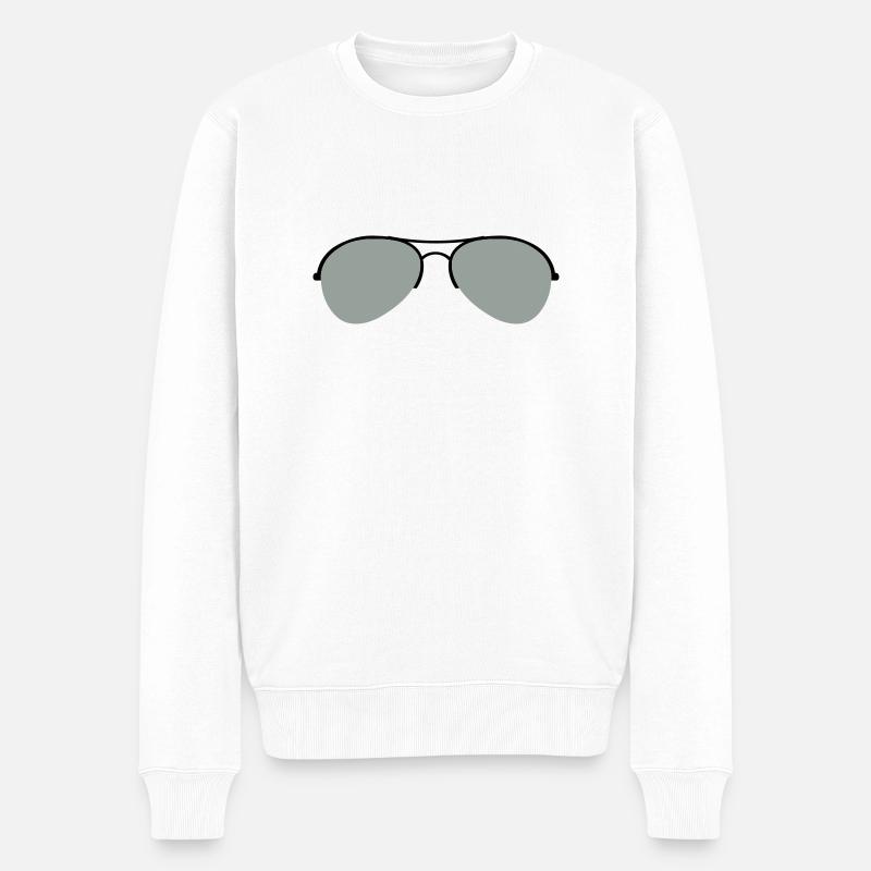 Die Flieger Brille - Männer Premium Bio Pullover - Weiß