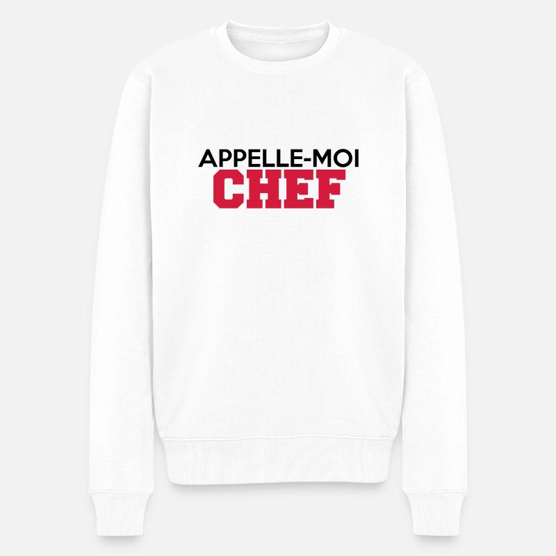 APPELLE-MOI CHEF - Pull Premium bio Homme - blanc