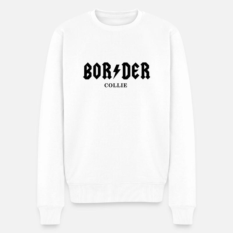 MSB_ BORDER COLLIE - Pull Premium bio Homme - blanc