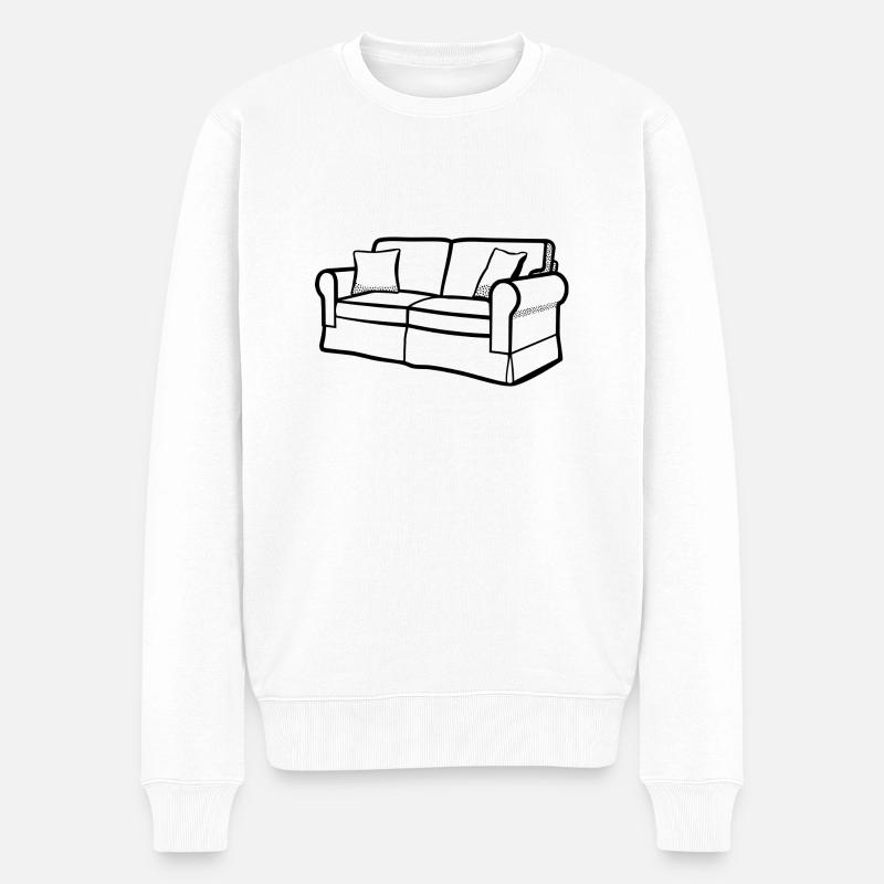 Couch - Männer Premium Bio Pullover - Weiß