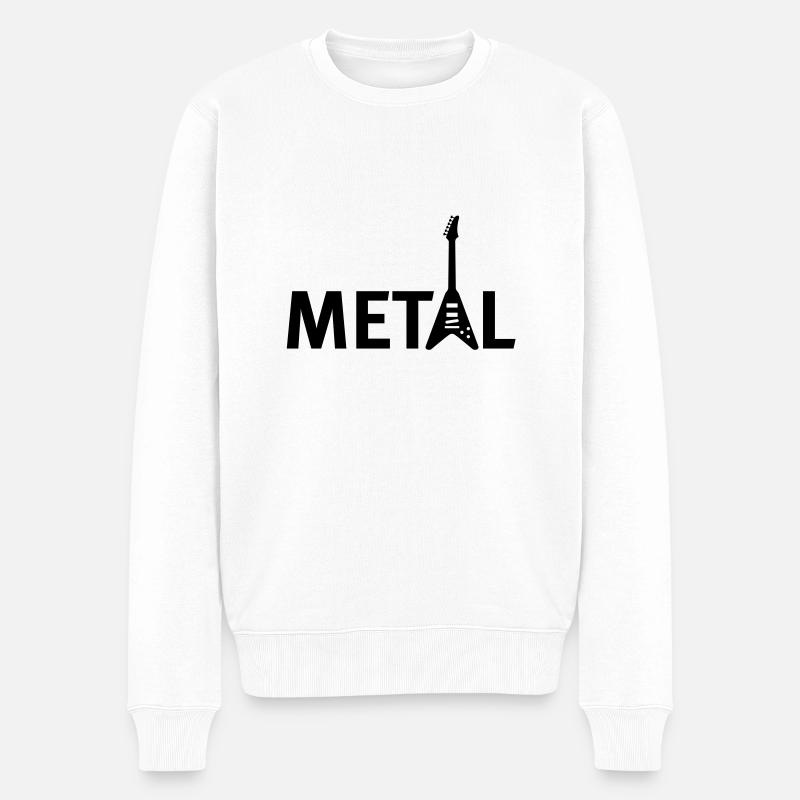 metallic - Männer Premium Bio Pullover - Weiß