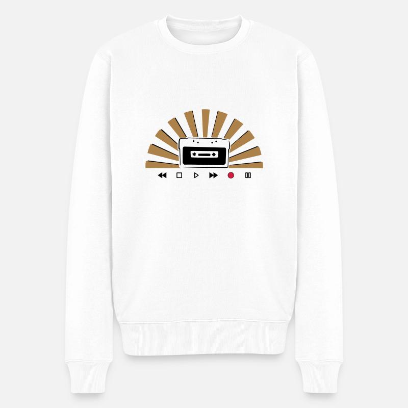 Kassette - Männer Premium Bio Pullover - Weiß