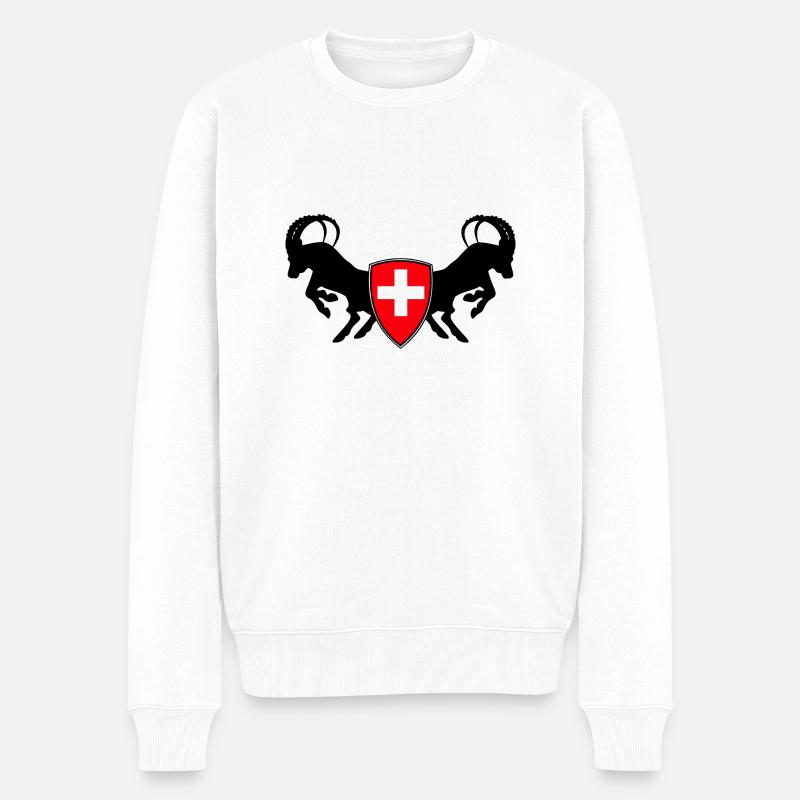 schweiz - Männer Premium Bio Pullover - Weiß
