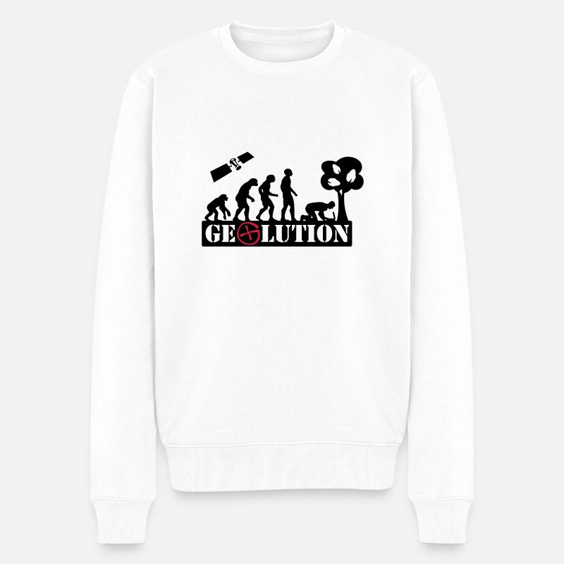 Geolution - 2color - 2O12 - Männer Premium Bio Pullover - Weiß