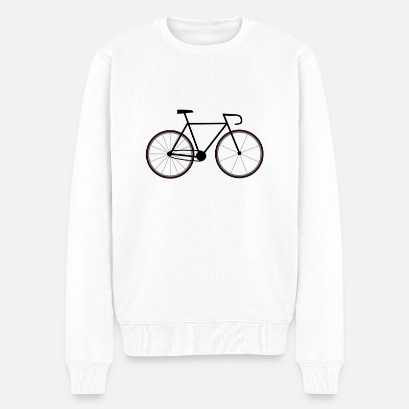 Rennrad schwarz Fixie - Männer Premium Bio Pullover - Weiß