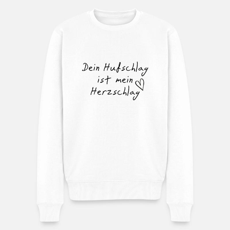 Hufschlag herzschlag - Männer Premium Bio Pullover - Weiß