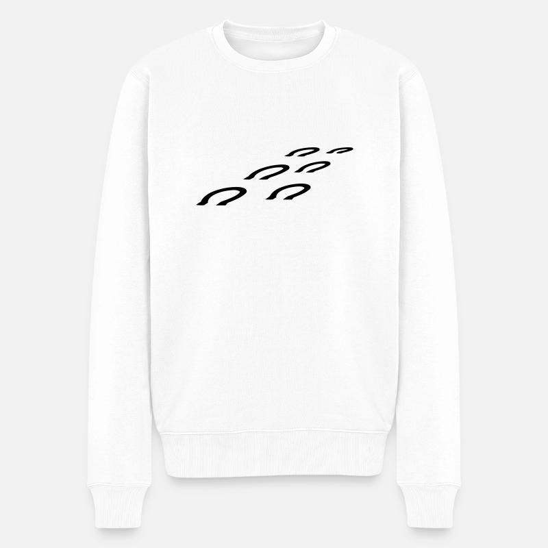 Pferd Hufe - Männer Premium Bio Pullover - Weiß