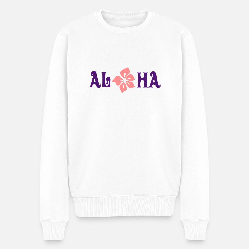 aloha - Männer Premium Bio Pullover - Weiß